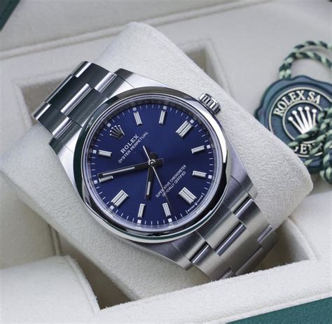 rolex oyster blue face price|rolex oyster perpetual blue.